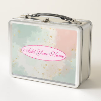 Lunch Box Collection Populaire Abstrait Rose Pâle Menthe