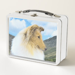 Lunch Box Collie en Montagne (Rough) Peinture - Chien Art