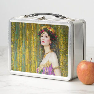 Lunch Box Coloré Klimt Style Collage Portrait d'une femme