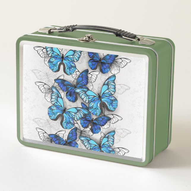 Lunch Box Composition des White and Blue Butterflies (Devant)