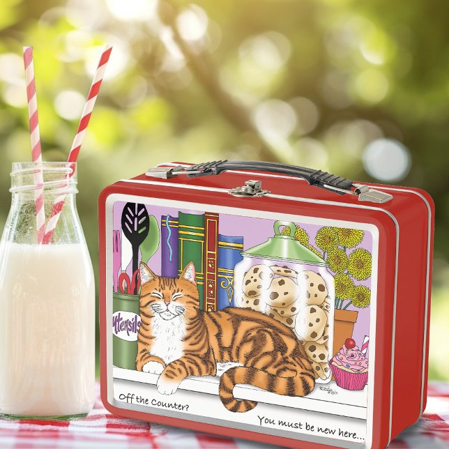 Lunch Box Comptoir de cuisine Orange Tabby Top Chat (Créateur téléchargé)