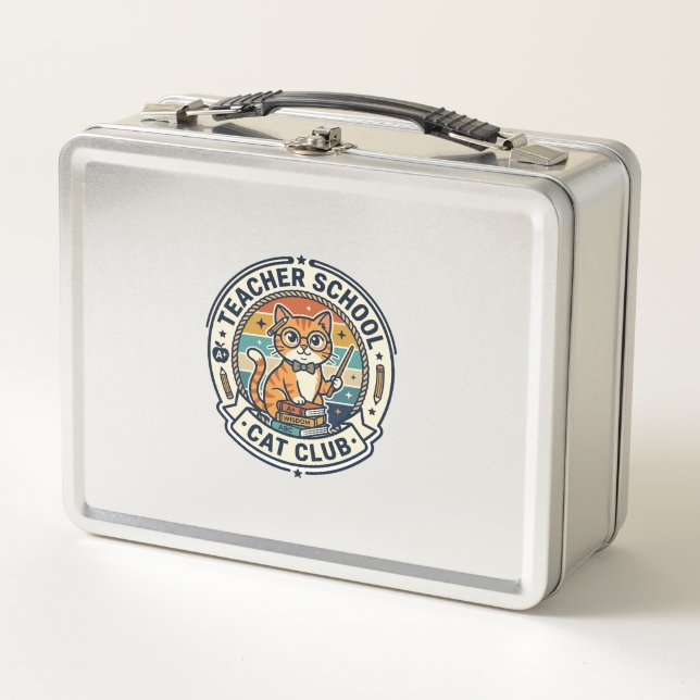 Lunch Box Conception de chat mignon de professeur d'école -  (Devant)