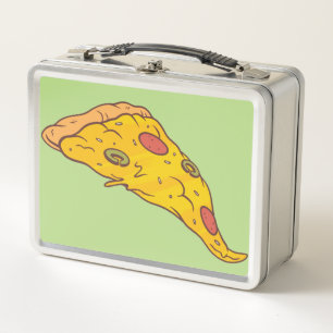 Lunch Box Conception de dessin animé de morceau de pizza sav