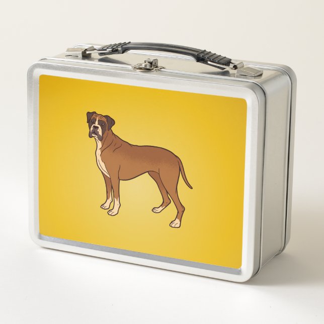 Lunch Box Conception de race de chien Boxer drôle (Devant)