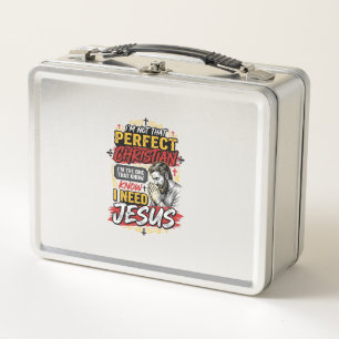 Lunch Box Conception de T-Shirt chrétien Vintage I Need Jesu