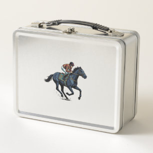 Lunch Box Conception de vecteur de jockey de course de cheva