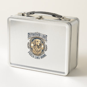 Lunch Box Confort à la maison Golden Retriever Gravure Vinta