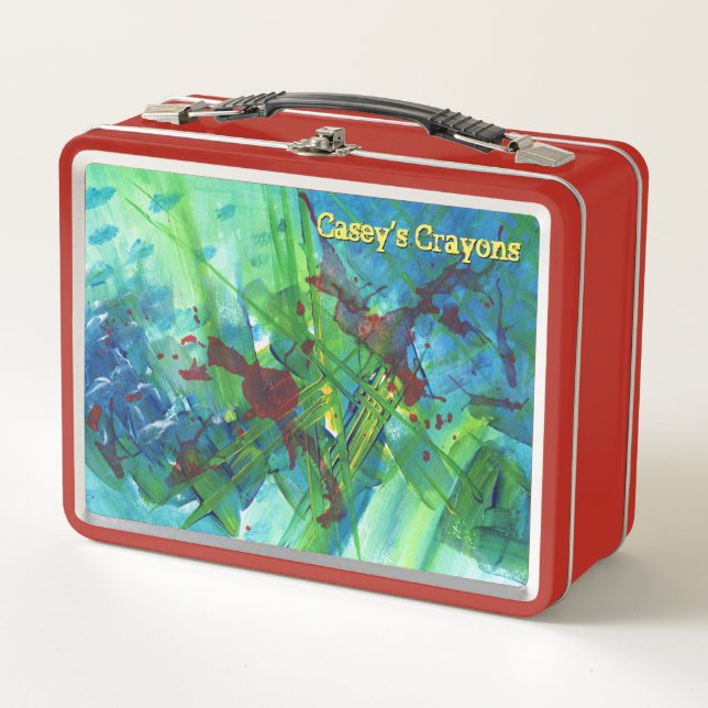 Lunch Box Conteneur en métal acrylique Abstrait moderne cool (Devant)