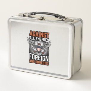 Lunch Box Contre tous les ennemis conception de t-shirt Eagl