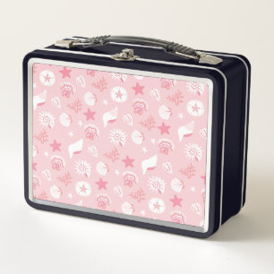 Lunch Box Coquilles de mer roses pastel et motif sans coutur