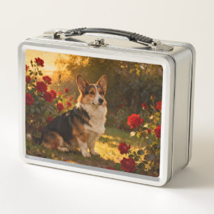 Lunch Box Corgi dans les Roses I