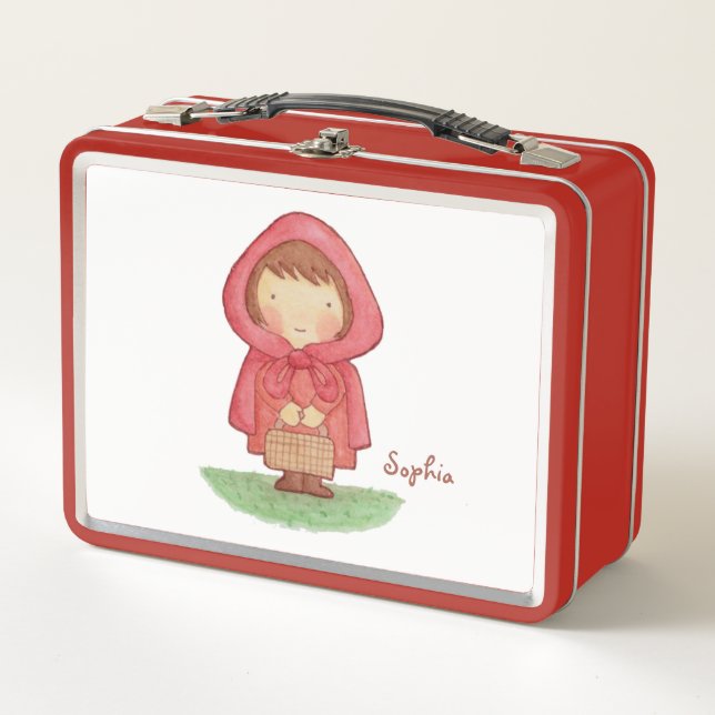 Lunch Box Couleur d'aquarelle du petit chapeau rouge (Devant)