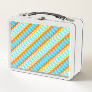 Lunch Box Couleur Turquoise Bleu Orange Jaune Motif