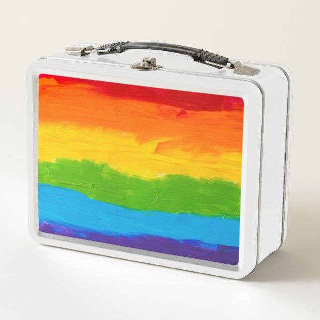 Lunch Box Couleurs arc-en-ciel gay lesbienne LGBT (Devant)