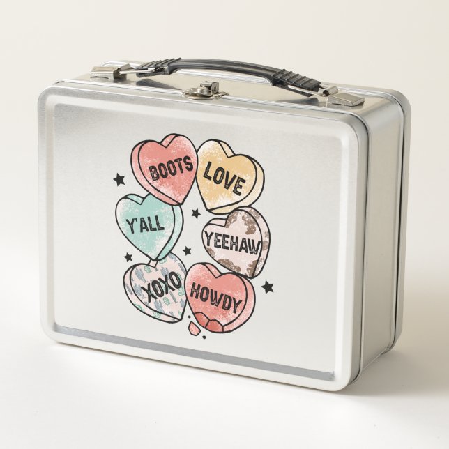 Lunch Box Cowboy Love - Western Hearts (Devant)