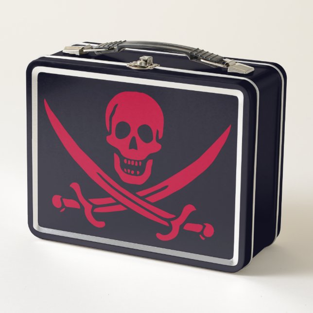 Lunch Box Crâne et épées de Crimson Drapeau pirate de Calico (Devant)