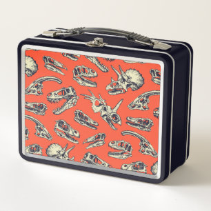 Lunch Box Crânes de dinosaures orange et marine