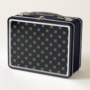 Lunch Box Crochets bleu-gris sur noir