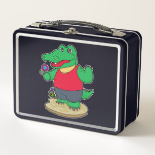 Lunch Box Crocodile aux fleurs