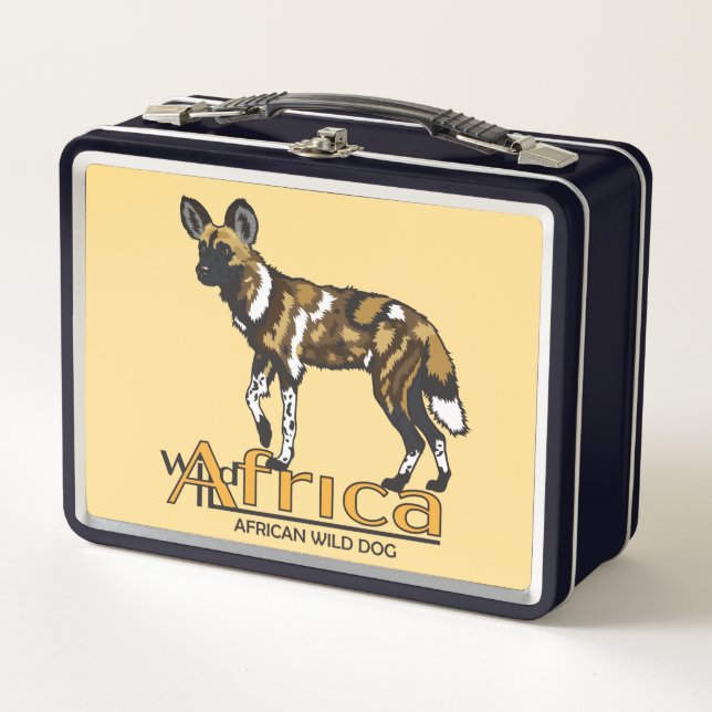 Lunch Box Crocodile du Nil.Chien sauvage africain. Afrique s (Devant)
