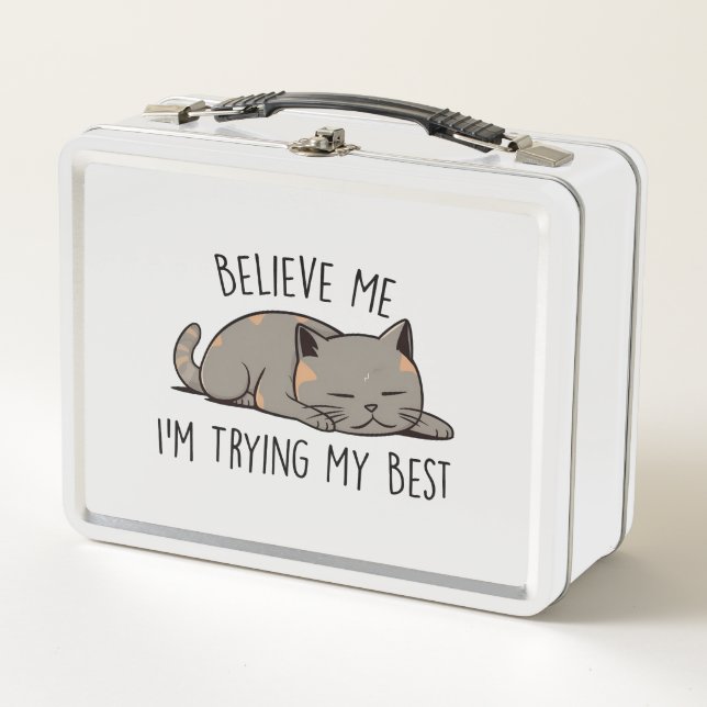 Lunch Box Crois-moi, j’essaie de faire de mon mieux - Chat c (Devant)