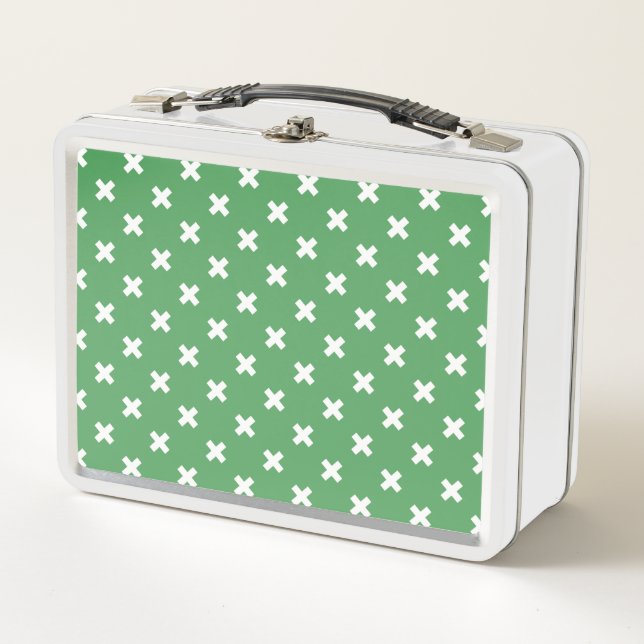 Lunch Box Croix blanche sur le vert (Devant)