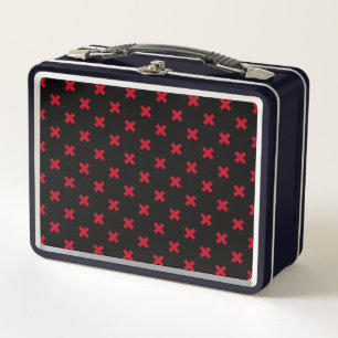 Lunch Box Croix rouge coutures sur noir