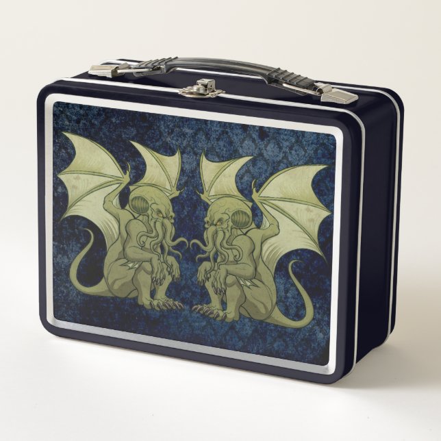 Lunch Box Cthulhu jumelle la gamelle en métal de bidon (Devant)