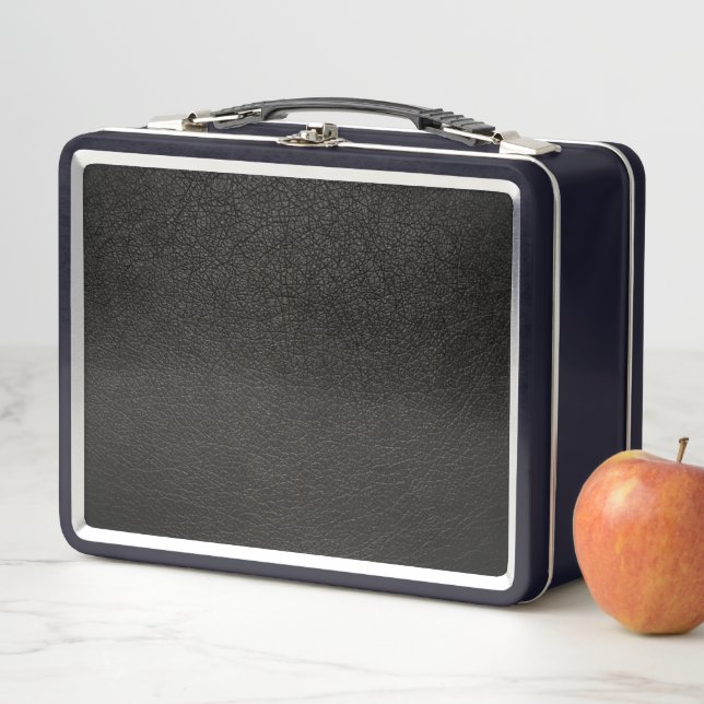 Lunch Box Cuir noir (En situation)