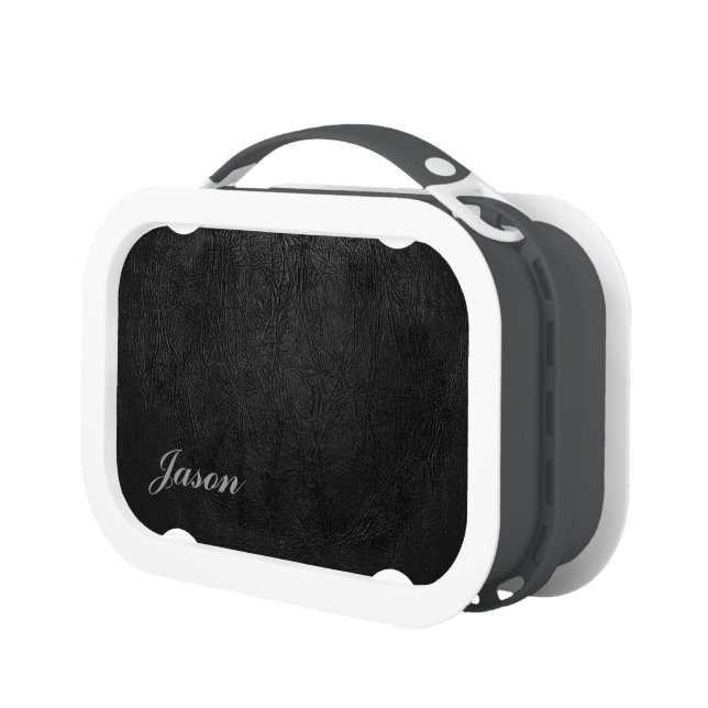 Lunch Box Cuir noir de Digitals (décoré d'un monogramme) (Gauche)