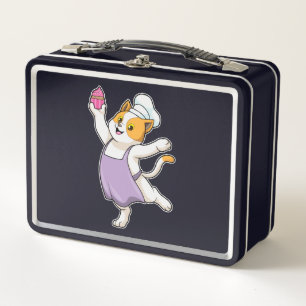 Lunch Box Cuire au chat avec tablier de Cuisine et muffin