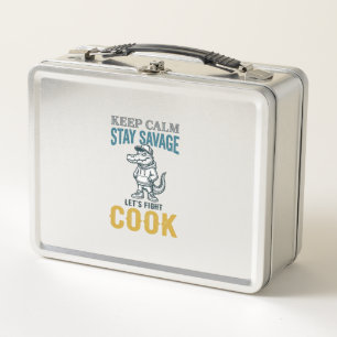 Lunch Box Cuisinier Sauvage Alligator Gravure Vintage Graphi