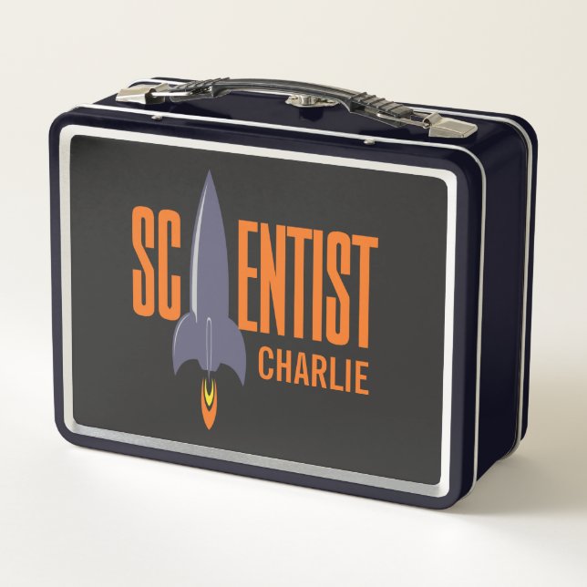 Lunch Box Custom Name Rocket Scientist (Dos)