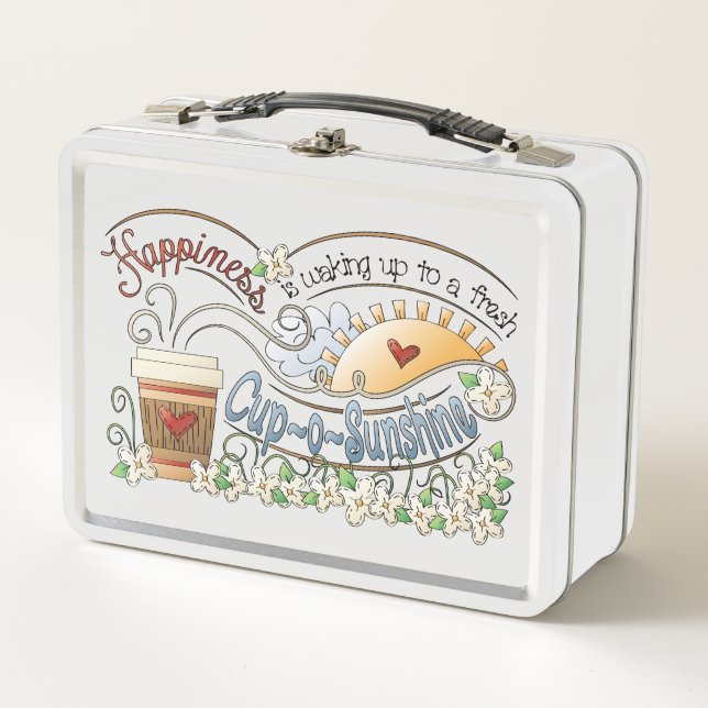 Lunch Box Cute Café Inspiration Métal Boîte à lunch (Devant)