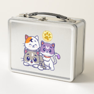 Lunch Box Cute Cat Family