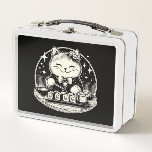 Lunch Box Cute Chat Manger Sushi Japonais Kawaii