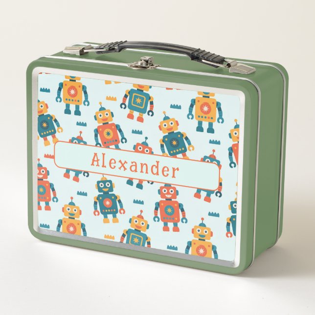 Lunch Box Cute Customizable Robot Print (Devant)