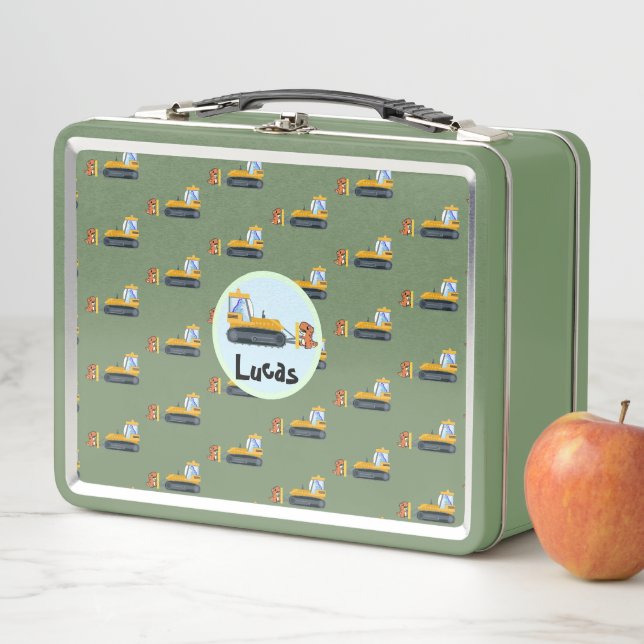 Lunch Box Cute dinosaure tracteur Camion École enfants garço (En situation)