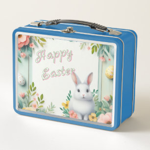 Lunch Box Cute, floral heureux lapin de Pâques