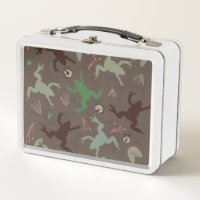 Cute Frogs et Floral Vert Motif Brown