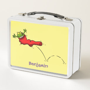 Lunch Box Cute grenouille dans une chaussette rouge saut de