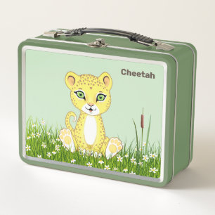 Lunch Box Cute Happy Cheetah Leopard sur la forêt