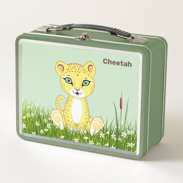 Lunch Box Cute Happy Cheetah Leopard sur la forêt (Devant)
