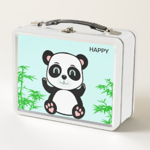 Lunch Box Cute Happy Panda Bear et Bamboo