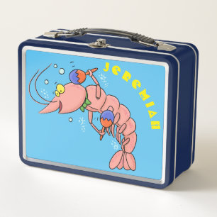 Lunch Box Cute happy shrimp, dessin animé de crevettes