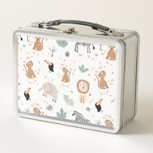 Lunch Box Cute Jungle Rainforest Animaux Motif