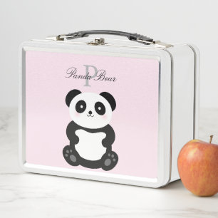 Lunch Box Cute Kawaii Baby Panda Ours Monogramme Whimsical
