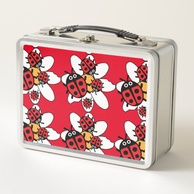 Lunch Box Cute Kids ladybird Family Métal Boîte à lunch (Devant)