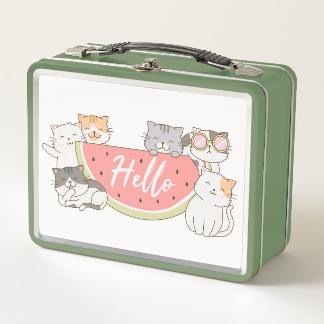 Lunch Box Cute Kittens avec Watermelon (Devant)