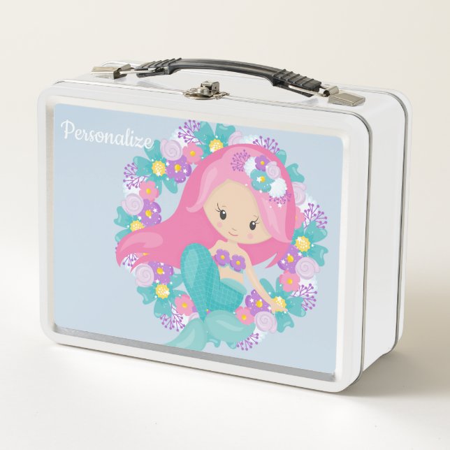 Lunch Box Cute Little Girl Ocean Sea Mermaid Personnalisé (Devant)